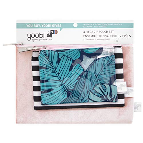 Yoobi Zipper Pouch 3-Pack | Hold Pens, Pencils, Coins, Makeup | Tropical Design | Travel, School, Office Use - Thumbnail 7