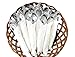 200 Silver Plastic Cutlery Premium Quality Fancy Disposable Silverware Polished, 50 Forks, 50 Knives, 50 Teaspoons & 50 Soup Spoons, Heavy Duty Flatware Utensils for Parties, Weddings