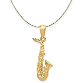 The Black Bow 14k Yellow Gold Saxophone Necklace