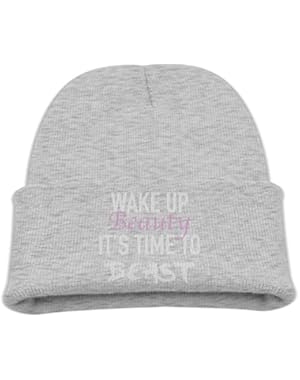 Wake Up Beauty It's Time To Beast Kid's Hats Winter Funny Soft Knit Beanie Cap, Unisex