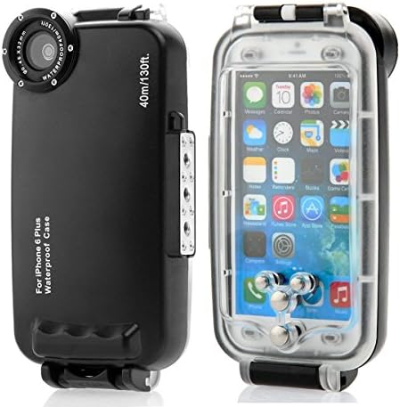 iPhone 7 Diving Case, Senrn Professional [40m/130ft] Dive Swimming Underwater Photo Video Waterproof Case Cover for Apple iPhone 7 4.7 inch + Lanyard - Black
