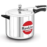 Hawkins Classic Aluminum Pressure Cooker, 10-Liter, Silver