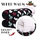 Dosoni Women's Fleece Lining Fuzzy Soft Christmas Knee Highs Stockings Slipper Socks (Heart Black)