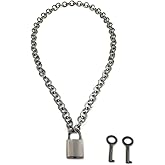 Destiny Love Padlock Choker Collar Necklace with Lock and Two Keys Lock Necklace with Black Box for Women and Men