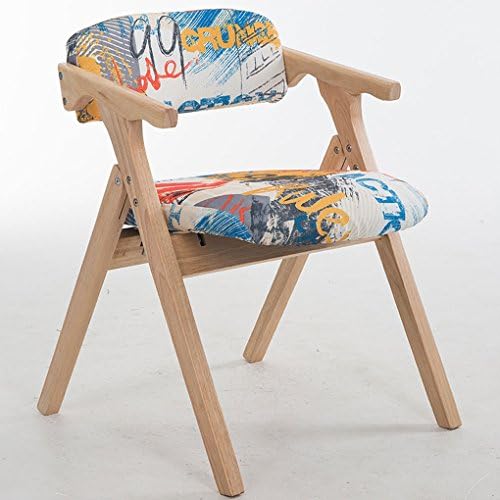 HJHY® Nordic Solid wood dining chair modern Simple fashion Cloth Folding chair Leisure adult armchair computer chair Household correct sitting posture ( Color : #7 )