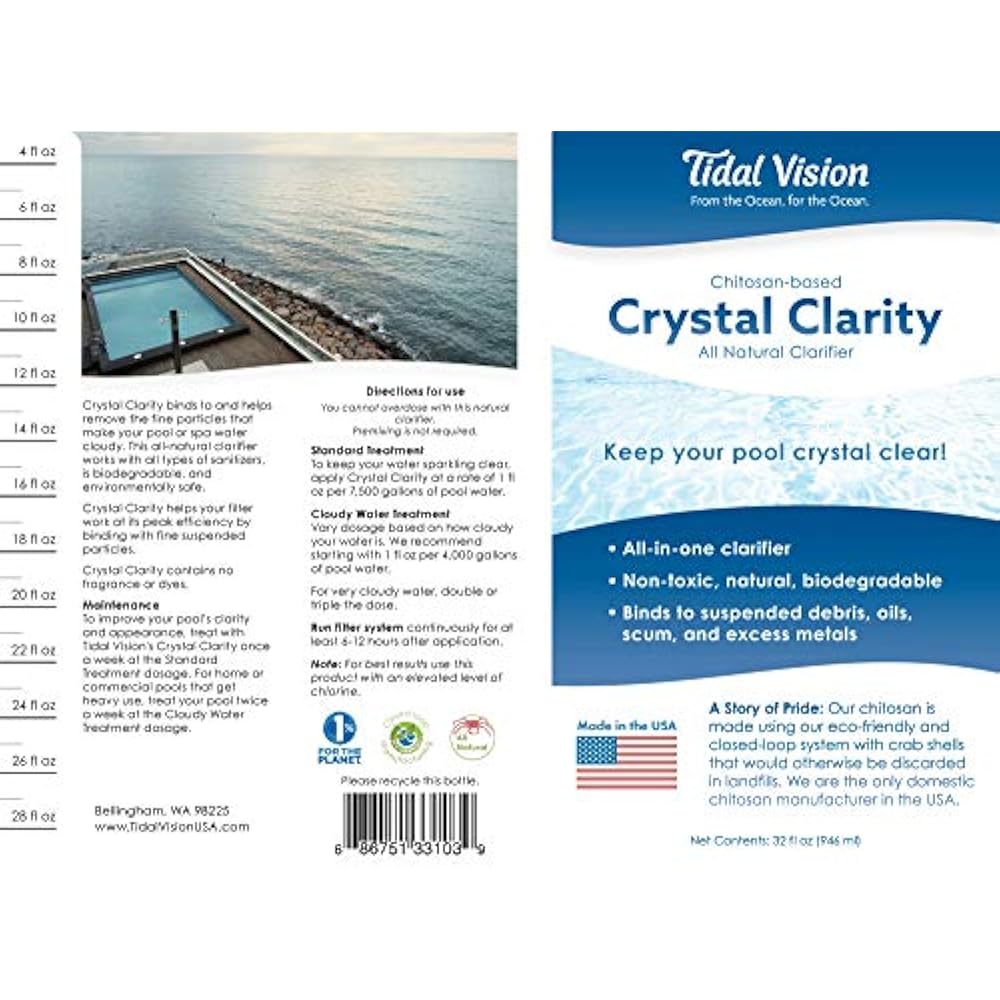 Crystal Clarity All Natural Pool Spa Clarifier, 32oz Garden & Outdoor