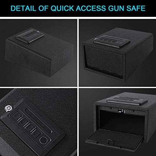 Dalmbox Biometric Gun Safe Gun Vault Smart Quick Access Pistol Safe Handgun Lock Gun