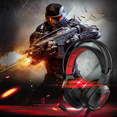 Profession Stereo Gaming Headset - KSHOP Surround Sound Gaming Headphone for PS4, Xbox One Nintendo Switch (Audio) PC,with LED Light Noise-canceling Microphone Soft Memory Earmuffs for Laptop
