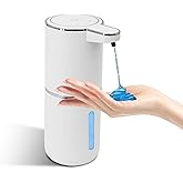Liquid Soap Dispenser, Automatic Soap Dispenser, 13.5oz/400ml Automatic Soap Dispenser Touchless, USB Rechargeable 4 Level Adjustable Electric Hand Soap Dispenser, for Bathroom, Kitchen,Hotel(White)