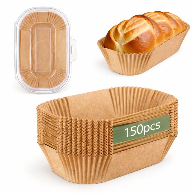 Photo 1 of 150pcs Loaf Pan Liners, Extra Thick Parchment Paper for Baking Bread 9x5, Unbleached Non-Stick Bread Pan Liners in Blister Box, Greaseproof Loaf Liners for Banana Bread, Sourdough & Meatloaf
