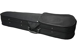 CCTSA 4/4 Full Size Violin Case,Portable Lighweight Violin Hard Case,Durable Cloth Fluff Triangle Shape Case with Gray Lining,Violin Bags & Cases,Black