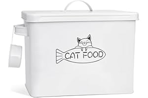 Vumdua Large Dog and Cat Food Storage Container, Farmhouse Pet Food Storage Containers with Lid and Dry Food Scoop, Durable Airtight Cat Food Container, Great Gift for Pet Owners