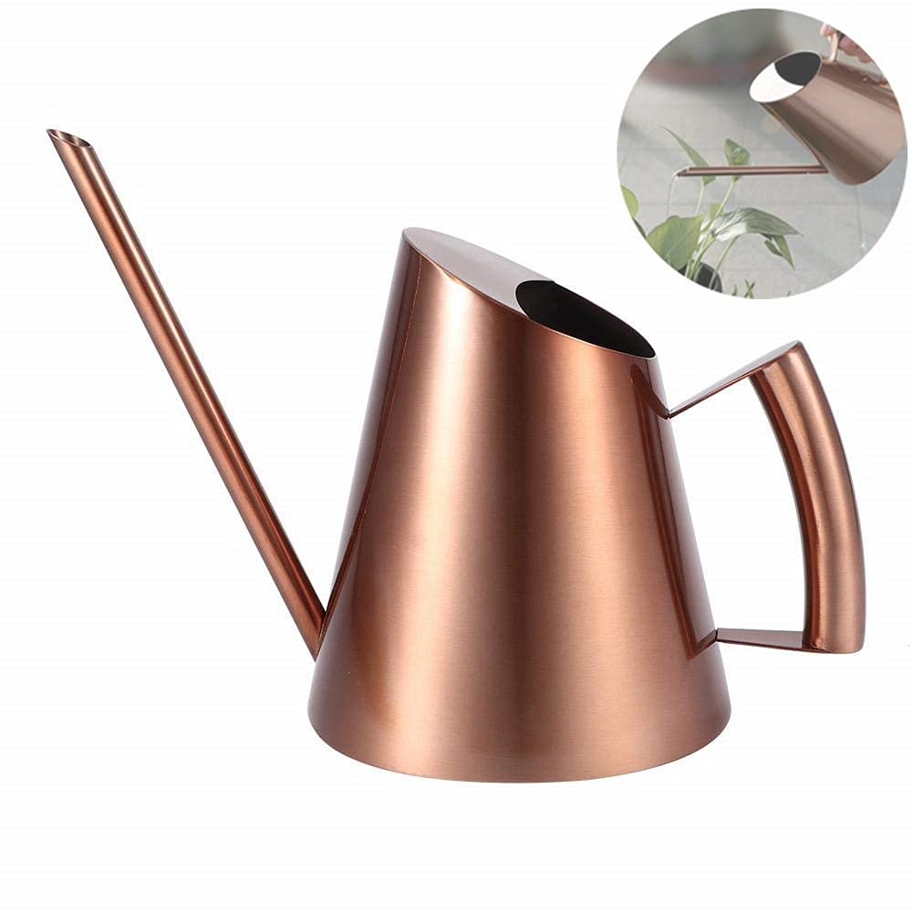 Household Stainless Steel Watering Can Pot Garden Green Plant Flower Watering Kettle Bronze for Home, Durable(M 900ML)