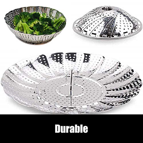 Good Living Stainless Steel Vegetable Steamer Basket For Pots and Pans, Adjustable to 9 Inches - Thumbnail 3