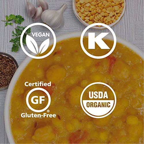 Khazana Organic Gourmet Indian Food - Ready to Eat Indian Dinner in 90 Seconds, Prepared Microwave Meals, Gluten Free, Non-GMO, Vegan, Kosher. 5 Pack Variety, 10oz