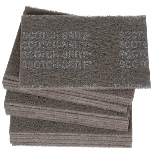 Cubitron Scotch-Brite Ultra Fine Hand Pad, 6 x 9, 20 Pads per Box, Grey, Compatible with Metals, Woods, Plastics, Composites