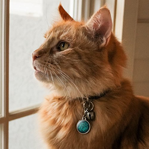 Cthulhu Elder Sign Pentagram Chrome Plated Metal Pet Dog Cat ID Tag - Small