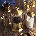 VonShef French Press Coffee Cafetiere Set with Milk Frother and 4 Serving Cups, Stainless Steel, Glass and Gold, 34 Fluid Ounces, 8 Cup Capacity