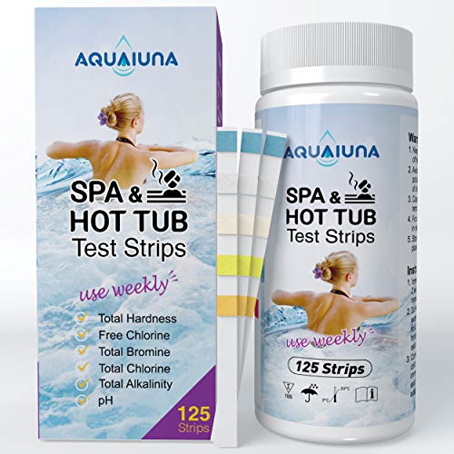 AQUALUNA Test Strips for Hot Tub and Spa 125 ct Quick and Accurate