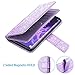 S9 Plus Wallet Case,Galaxy S9 Plus Case,Fingic Luxury Glitter Wallet Case Nickel Plated Press Stud[Cash Holder][Wrist Strap][Magnetic Snap Closure] Protective Cover for Samsung Galaxy S9 Plus,Purple