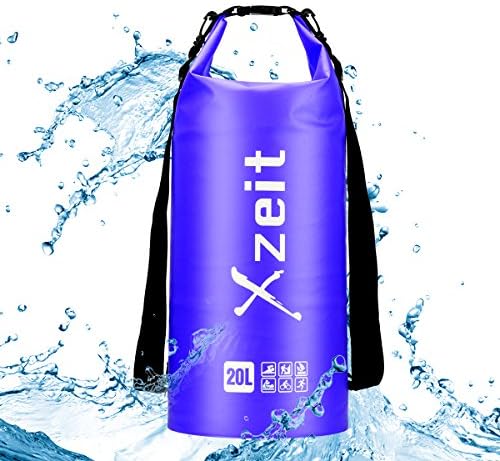 Dry Bag - Waterproof Dry Gear Bags with Double Strap for Kayaking, Beach, Rafting, Boating, Hiking, Camping and Fishing (Dark Blue, 20L)