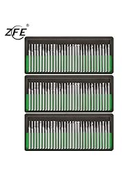 ZFE kit de taladro de brocas de fresa de diamante para grabado y tallado, taladros Dremel, vástago de 1 8 pulgadas (3 mm), paquete de 90 unidades 3 sets