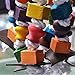 Parrot Chewing Toys Pure Natural Handmade Wooden Colorful Bite Hanging Toy African Greys Bird 15.8 x 5.2inch KinTor