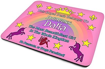 Dalia, Personalised Name, Humorous 'Princess-The Most Beautifullest Girl In The Kingdom' Themed Design, Standard Size Mouse Mat, Size 23cm x 18 cm x 5mm approximately