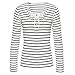 AIMTOPPY Women Stripe Long Sleeve Casual Tops T-Shirt Blouse (S)