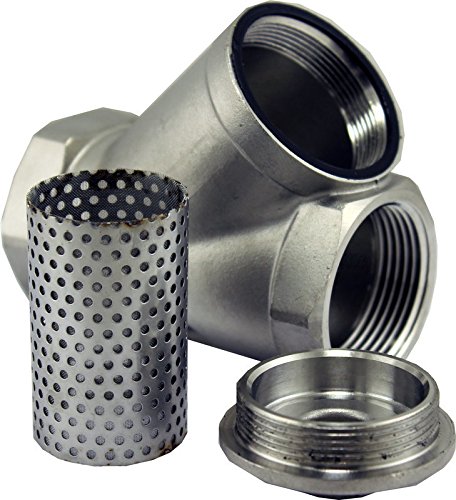 Duda Diesel Yfilter050 1/2" Inline Y Filter Fitting 200 Micron 80 Mesh 304 Stainless Steel Strainer, 0" ID