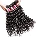 Unice Hair Icenu Series 8A Brazilian Deep Wave Virgin Hair 13x4 Lace Frontal with Bundles 100% Unprocessed Human Hair Extensions Natural Color (18 20 22+16, Frontal)