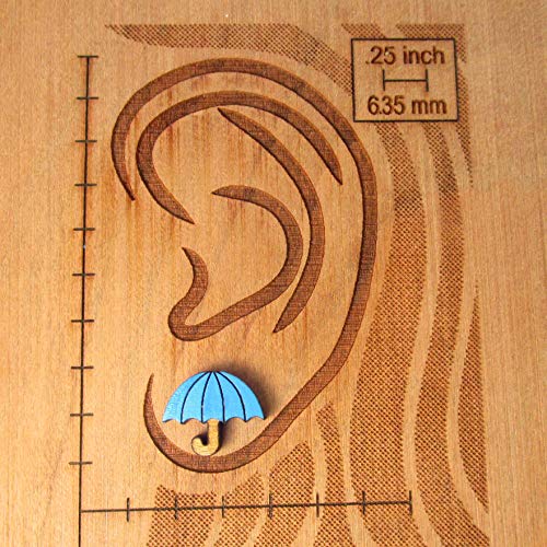 Cute Little Umbrella Stud Earrings, Rainy Day Parasol Weather Earrings, Choose Color, Hypoallergenic