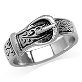 925 Sterling Silver BELT BUCKLE Ring
