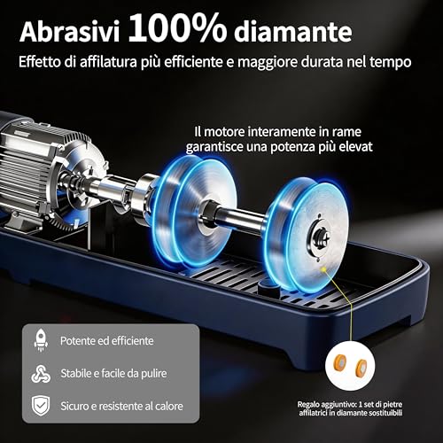 5 in 1 Electric Knife Sharpener Diamond Coating Silent Motor Kitchen Knife Sharpener with Non-Slip Base Kitchen Tools Safe and Easy to Use (JU1)