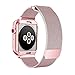 WEFU Compatible Apple Watch Band 38mm 42mm Case, Stainless Steel Mesh Milanese Loop Adjustable Magnetic Closure Replacement iWatch Band Compatible Apple Watch Series 3 2 1(42mm Rose Gold)