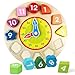 Toyssa Wooden Teaching Shape Sorting Clock Educational Toys Games for Kids 3 Years Old