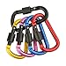 D-FantiX Aluminum D-Ring Locking Carabiner Keychain Spring Clip Lock Carabiner Hook Outdoor Camping Equipment Pack of 5