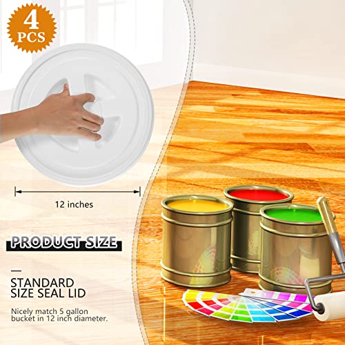 4 Pieces 5 Gallon Bucket with Lid Seal Lid Bucket Twist Lid Plastic