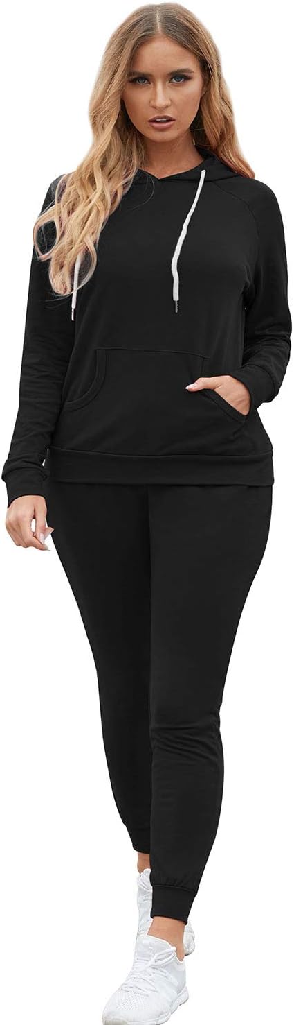 Selowin Women Casual Sweatsuit Pullover Hoodie Sweatpants Sport Outfits Jogger Set
