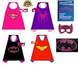 4 pack Satin Superhero Costumes with Capes and Masks (Girls)