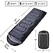 VERZEY Envelope Camping Sleeping Bag, Great for 4 Season, Traveling Camping Hiking Outdoor Activities Waterproof Sleeping Bag for Adults, Kids, Boys and Girls(Dark Grey, Rectangular)