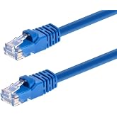 Monoprice 7FT 24AWG Cat5e 350MHz UTP Ethernet Bare Copper Network Cable - Blue