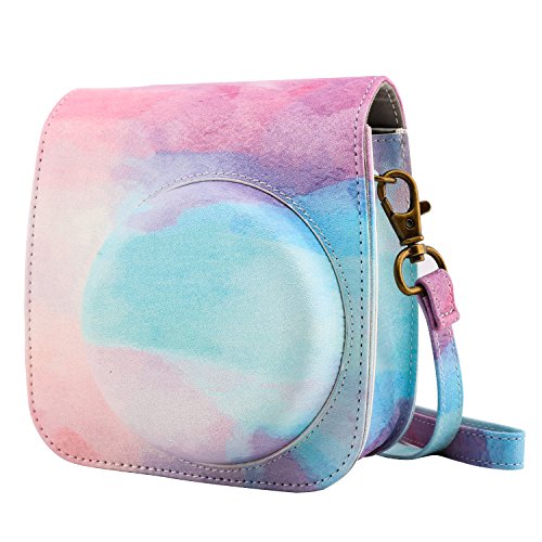 MoKo Étui pour Appareil Photo, Fujifilm Instax Mini 8 Mini 9 Protecteur, Sac de protection pour appareil photo pour Fuji Mini 8 8+ Mini 9 - Aquarelle