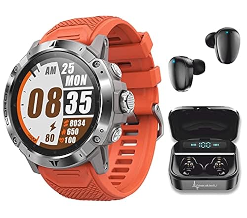 COROS VERTIX GPS Adventure Watch with Offline Mapping, Dual GPS, DLC  Glass and Titanium Bezel with Wearable4U Black Earbuds Bundle (Lava) in  Kuwait