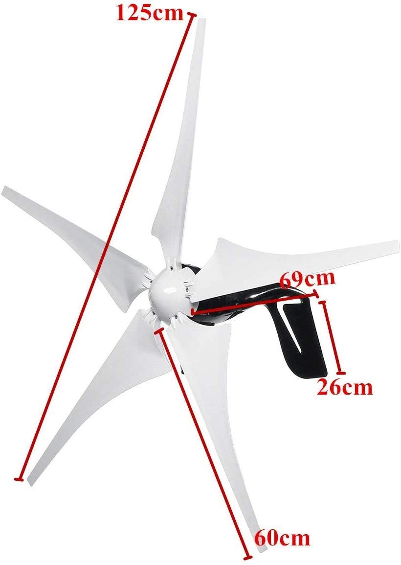 Amazon Com Yuyukuailai Wind Power Electricity Generator 4000w 5 Wind Blades Horizontal Wind Generator With Controller Wind Turbines Blade 12v Home Kitchen