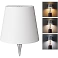 WOKWOYIO Wireless Bottle Lamp, Wireless Bottle Lamp Shade with 3 Color Temperature, Rechargeable Stepless Dimming LED Wine Bottle Lights for Any Bottle, Desk Lamp for Bedroom Restaurant Bar - White