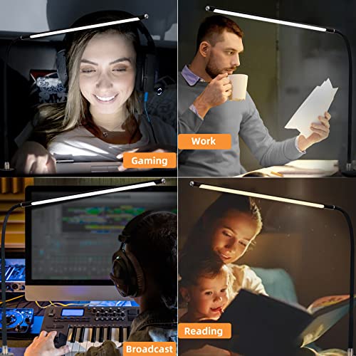 EyeCaring LED Desk Lamp, Metal Architect Clamp Task Lamp for Home Office Reading Study Computer