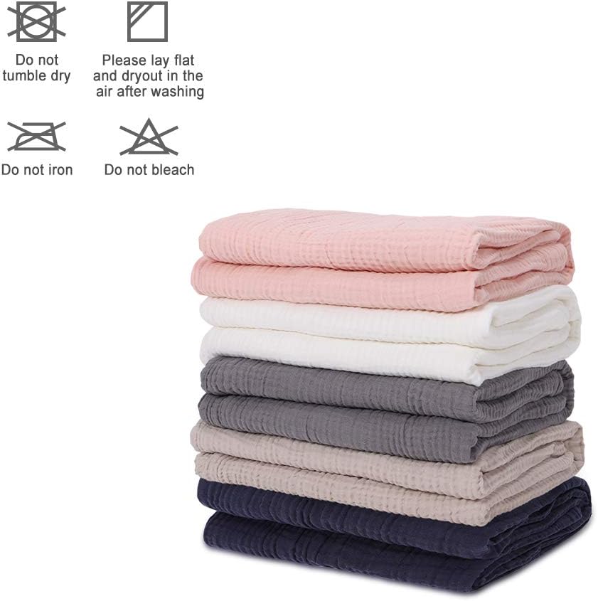 EMME 100% Cotton Muslin Blankets for Adults 4-Layer Breathable Muslin Throw Blanket Pre-Washed Lightweight Bed Blankets Soft Cotton Blanket All Season (Grey, 55"x75"): Home & Kitchen