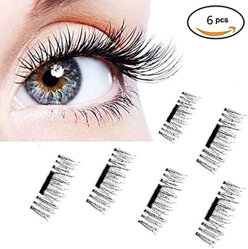 New False Magnetic Eyelashes, FTLL 3D Reusable Magnetic Fake Eye Lashes for Natural Look ( 0.2mm Ultra Thin, 1 Pack 6 Pieces ) ¡­