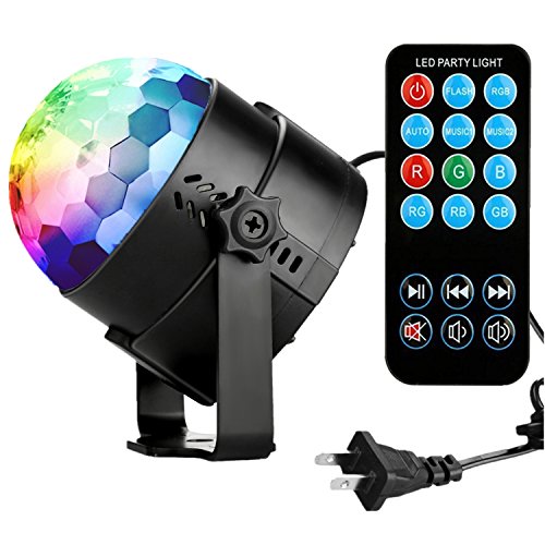 COIDEA Disco Ball Strobe Light Party Lights Disco Lights Karaoke
Machine 3W Dj Light LED Portable 7Colors Sound Activated Stage Lights
for Festival Bar Club Party Outdoor and More (with Remote)
